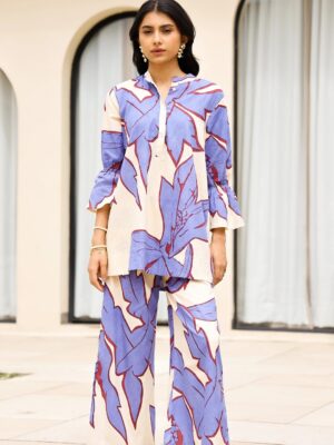 Stylish Floral Printed Co-Ord Set (Top & Pants)