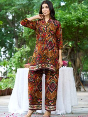 Traditional Printed Co-ord Set / Kurti With Matching Pants